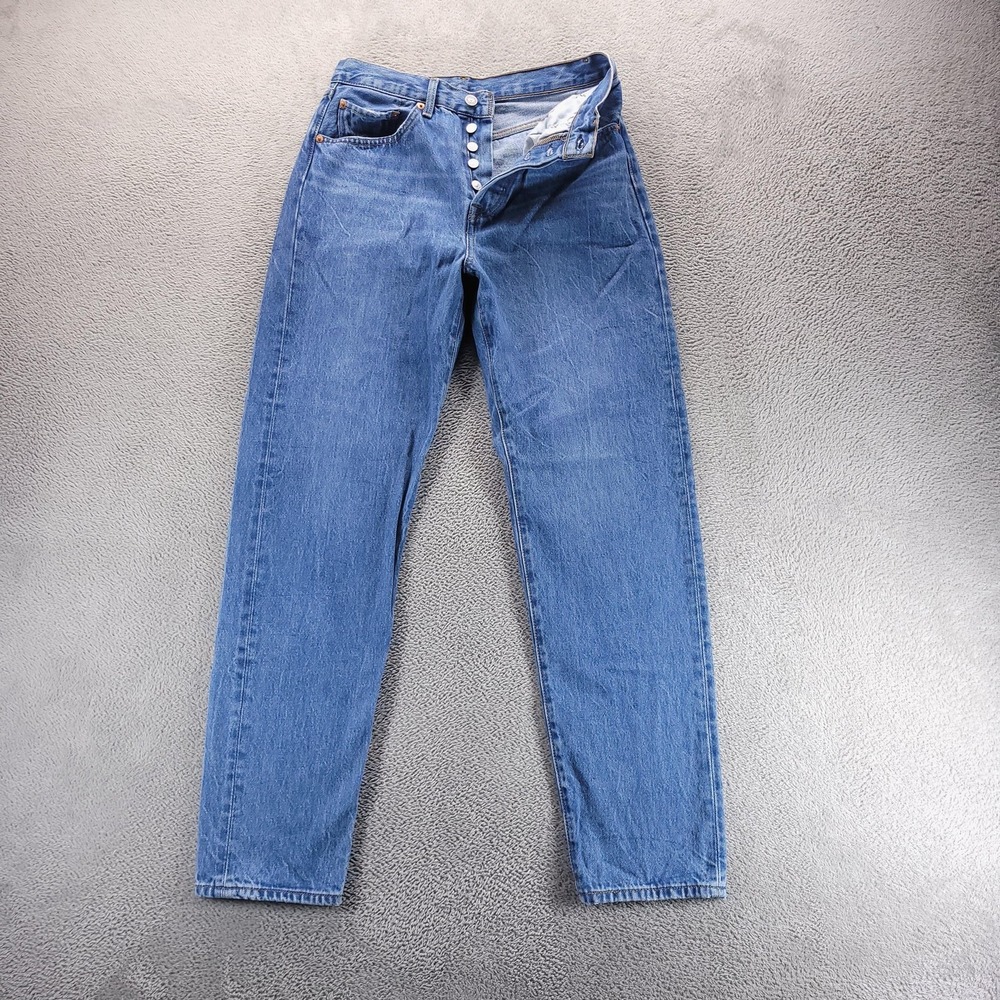 Levis 501 Jeans Womens 27 Blue '81 Mom Straight Medium Wash Button Fly